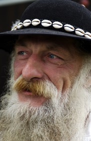 Poland, Lesser Poland, Carpathian Mountains, craftsman wearing traditional costume of his region