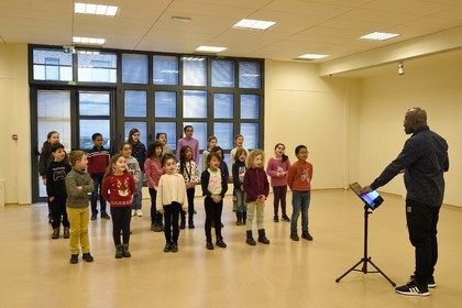 France, Bas-Rhin (67), Strasbourg, répétition de la chorale des Gospel Kids sous la direction du maitre de chœur Alfonso Nsangu