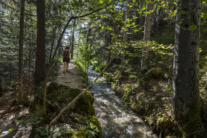 France, Hautes Alpes (05), Chateauroux-les-Alpes, randonnée de la Cascade de la Pisse par le canal de Gramorel