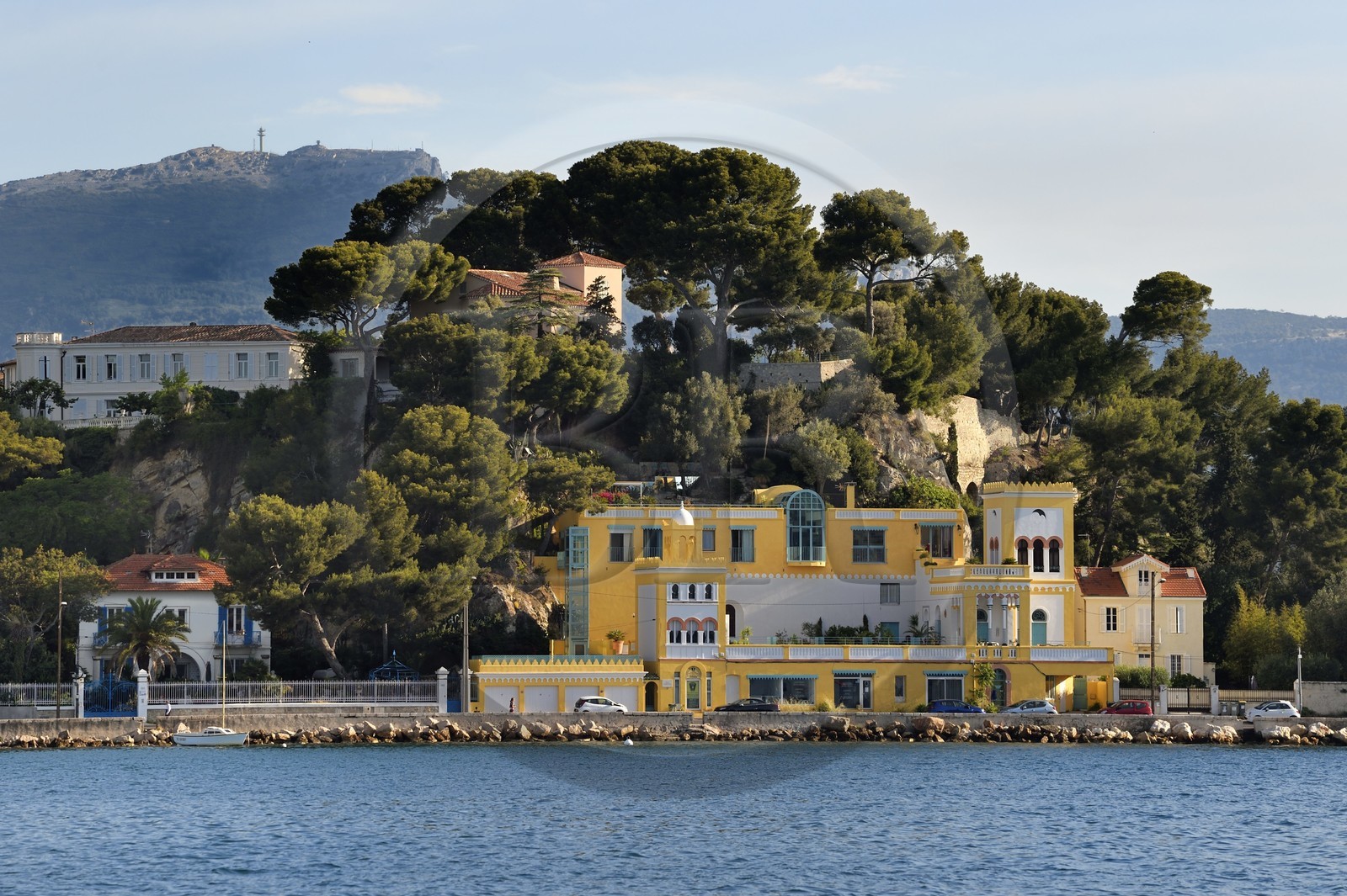 France, Var (83), la rade de Toulon, La Seyne-sur-Mer, quartier de Tamaris, Villa Capriciosa de style orientaliste sur la corniche Michel Pacha