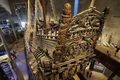 Suède, Stockholm, Djurgarden, le musée Vasa (Vasamuseet), le Vasa, navire du XVIIe siècle renfloué et rénové