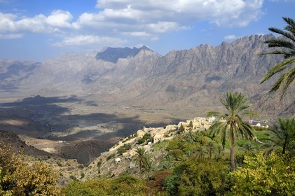 Sultanat d'Oman, Gouvernorat d'Al-Batina du Sud, Hajar occidental, Wadi Mistall, village de Wakan (Wukan),