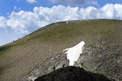 France, Alpes-de-Haute-Provence (04), Uvernet-Fours, parc national du Mercantour, vallée de l'Ubaye, sentier de randonnée du circuit des lacs du col de la Cayolle au Pas du Lausson