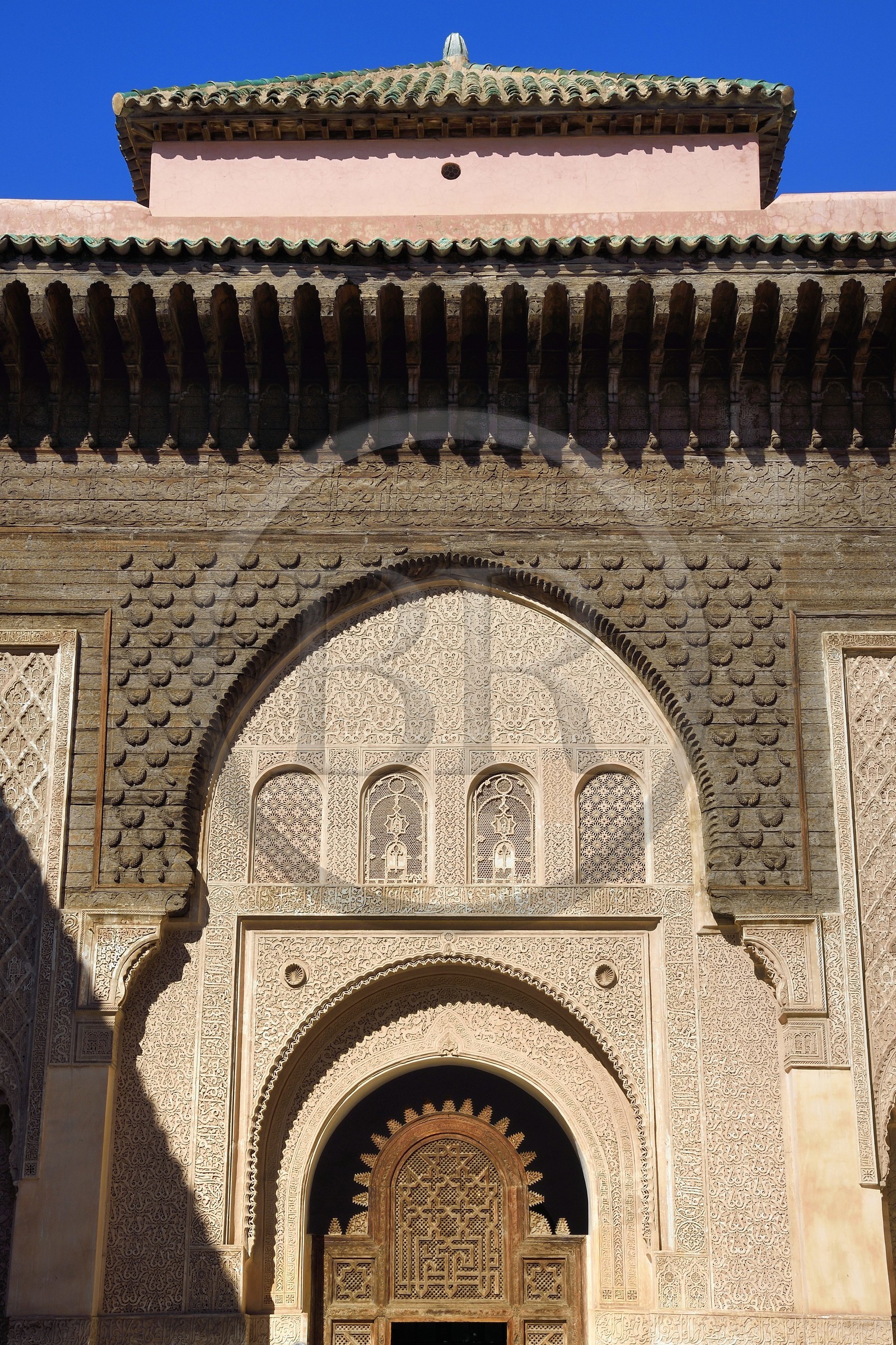 Maroc, Haut-Atlas, Marrakech, ville impériale, Médina classée Patrimoine Mondial de l'UNESCO, la Medersa Ali Ben Youssef (école coranique)