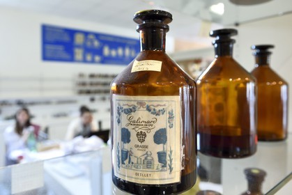 France, Alpes-Maritimes (06), Grasse, Studio des Fragrances Galimard, flacon d'extrait d'oeillet