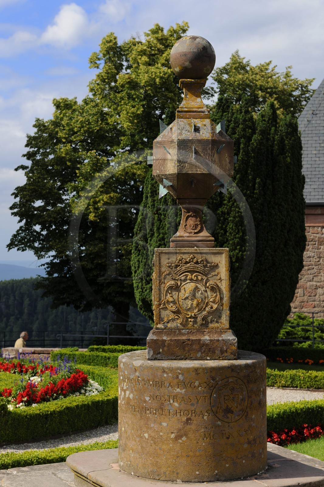 France, Bas Rhin, convent of Mont Sainte-Odile, geographical sundial