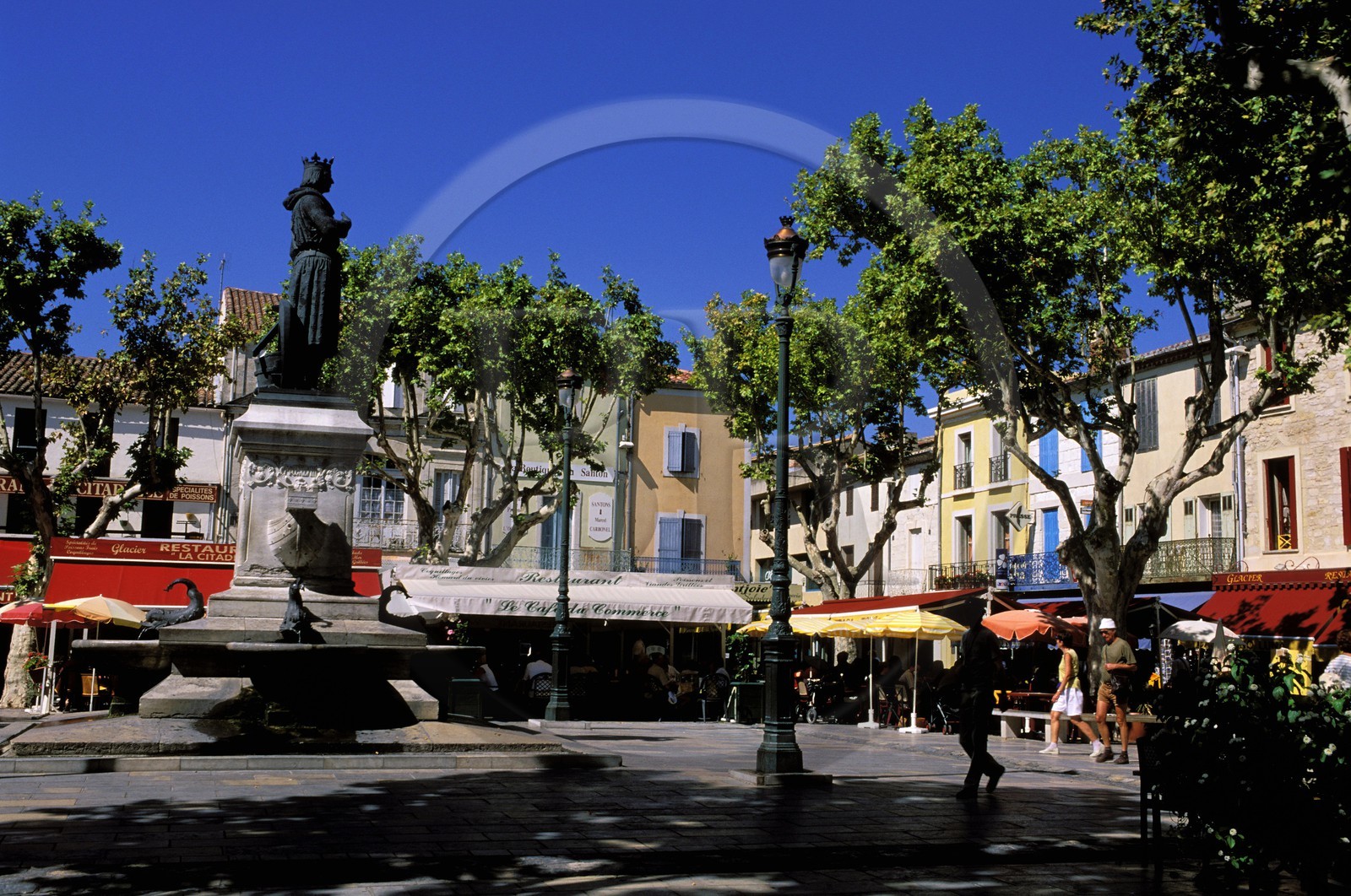 France, Gard, town of Aigues-Mortes, Saint Louis square