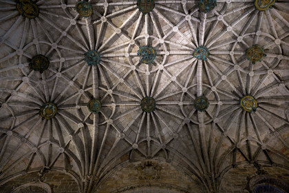 Portugal, Lisbonne, Bélem, Monastere des Hiéronymites (Mosteiro dos Jerónimos), classé Patrimoine Mondial de l'UNESCO, la voute du transept de l'église Santa Maria