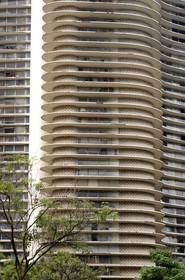 Brésil, Etat du Minas Gerais, Belo Horizonte, Libertade Praca (place de la Liberté), immeuble en béton armé construit par l'architecte Oscar Niemeyer en 1955