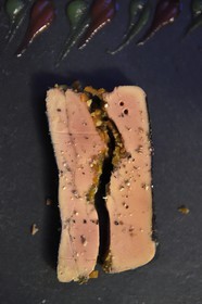 France, Dordogne (24), Périgord Noir, vallée de la Dordogne, Sarlat-la-Canéda, passage Henri de Ségogne, restaurant Les Jardins d'Harmonie, foie gras