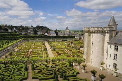 France, Indre-et-Loire (37), Vallée de la Loire classée patrimoine mondial de l'UNESCO, Villandry, le château de Villandry et ses jardins, propriété d'Henri et Angélique Carvallo