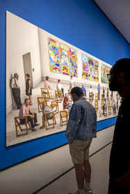 France, Paris, Bois de Boulogne, the Louis Vuitton Foundation by architect Frank Gehry, David Hockney exhibition 25, Pictures at an Exhibition (2018)