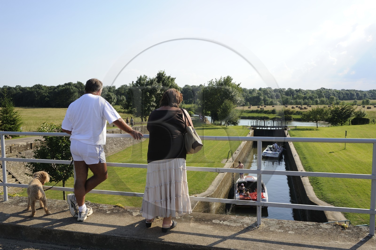 France, Saône et Loire (71), écluse de La Truchère sur la Seille