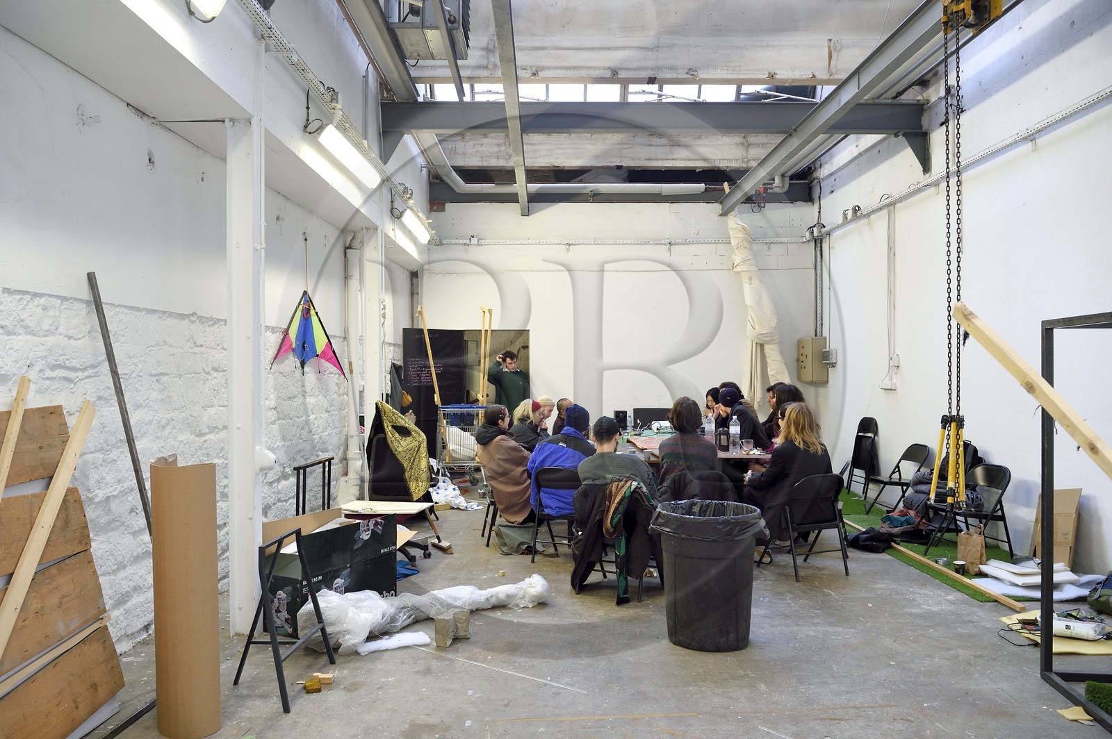 France, Paris (75), quartier de Saint-Germain-des-Prés, Ecole nationale supérieure des Beaux-Arts, l'atelier Abraham Cruzvillegas dans le département des pratiques artistiques