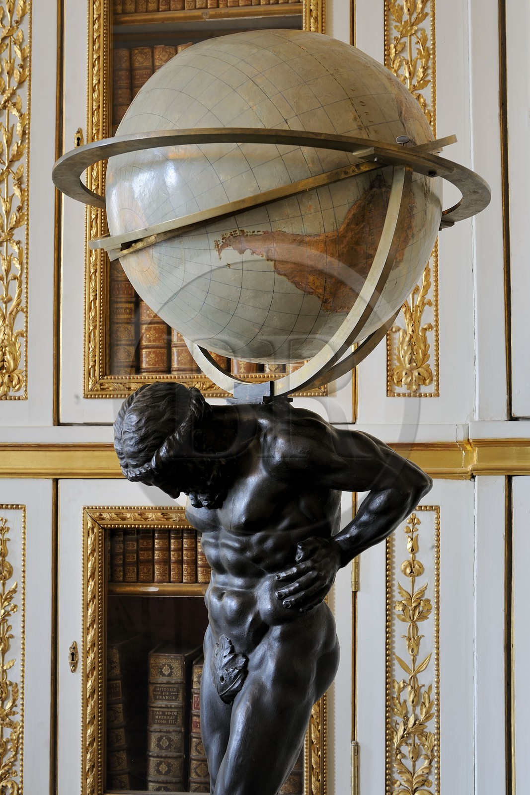 France, Yvelines, Chateau de Versailles, listed as World Heritage by UNESCO, the King's Private Apartment, Louis XVI's bookcase