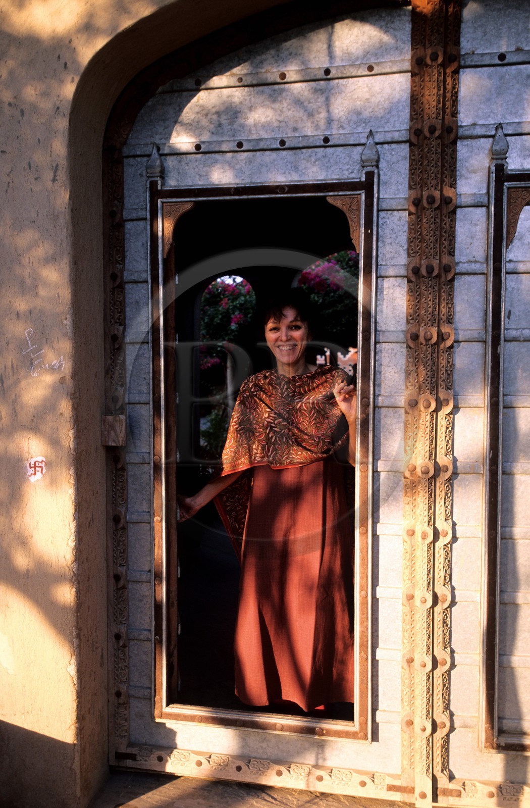 Inde, état du Rajasthan, ville de Nawalgarh, Apani Dhani guest-house, la française Catherine Ripou (administratrice)