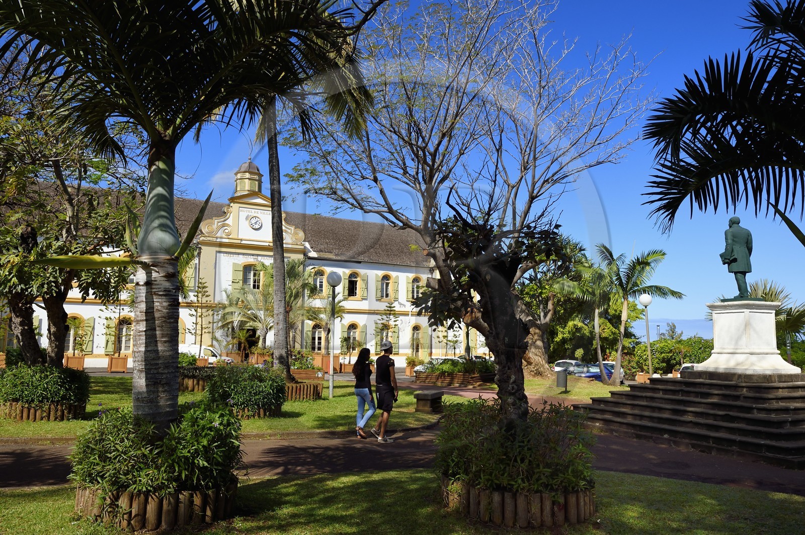 France, Ile de la Reunion, ville de Saint-Pierre, la mairie, ancien batiment de la Compagnie des Indes orientales