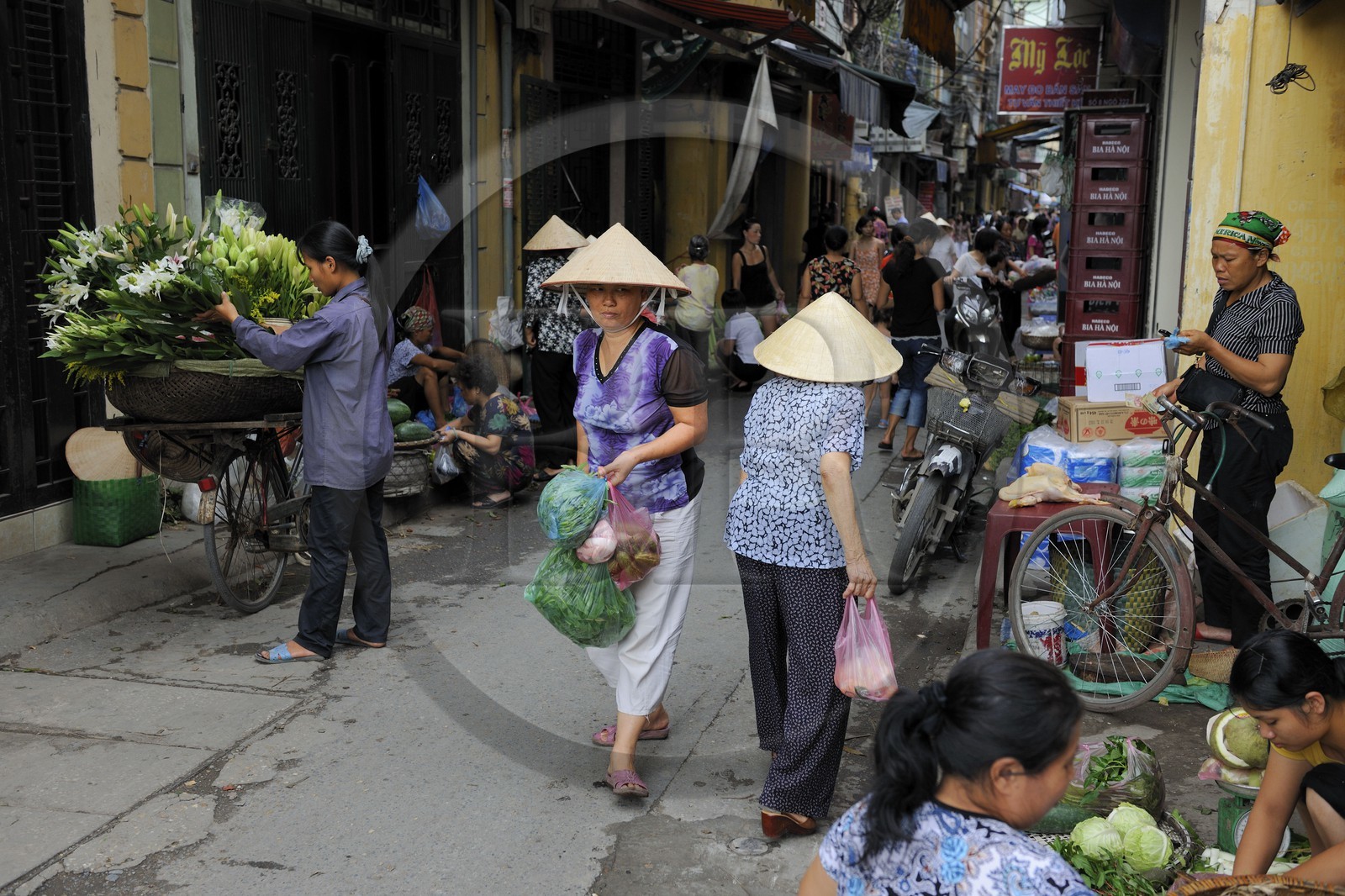 Vietnam, Hanoi, Le Duan district in the old town, traditional shopping street