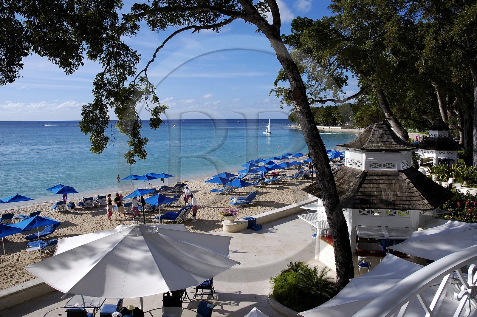 Caraïbes, île de la Barbade, plage de l' hôtel de luxe Sandy Lane