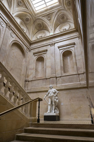 France, Cote d'Or, Dijon, area listed as World Heritage by UNESCO, Museum of Fine Arts in the former palace of the Dukes of Burgundy, statue of Marshal of Saxony by François Rude (1836) in the grand staircase