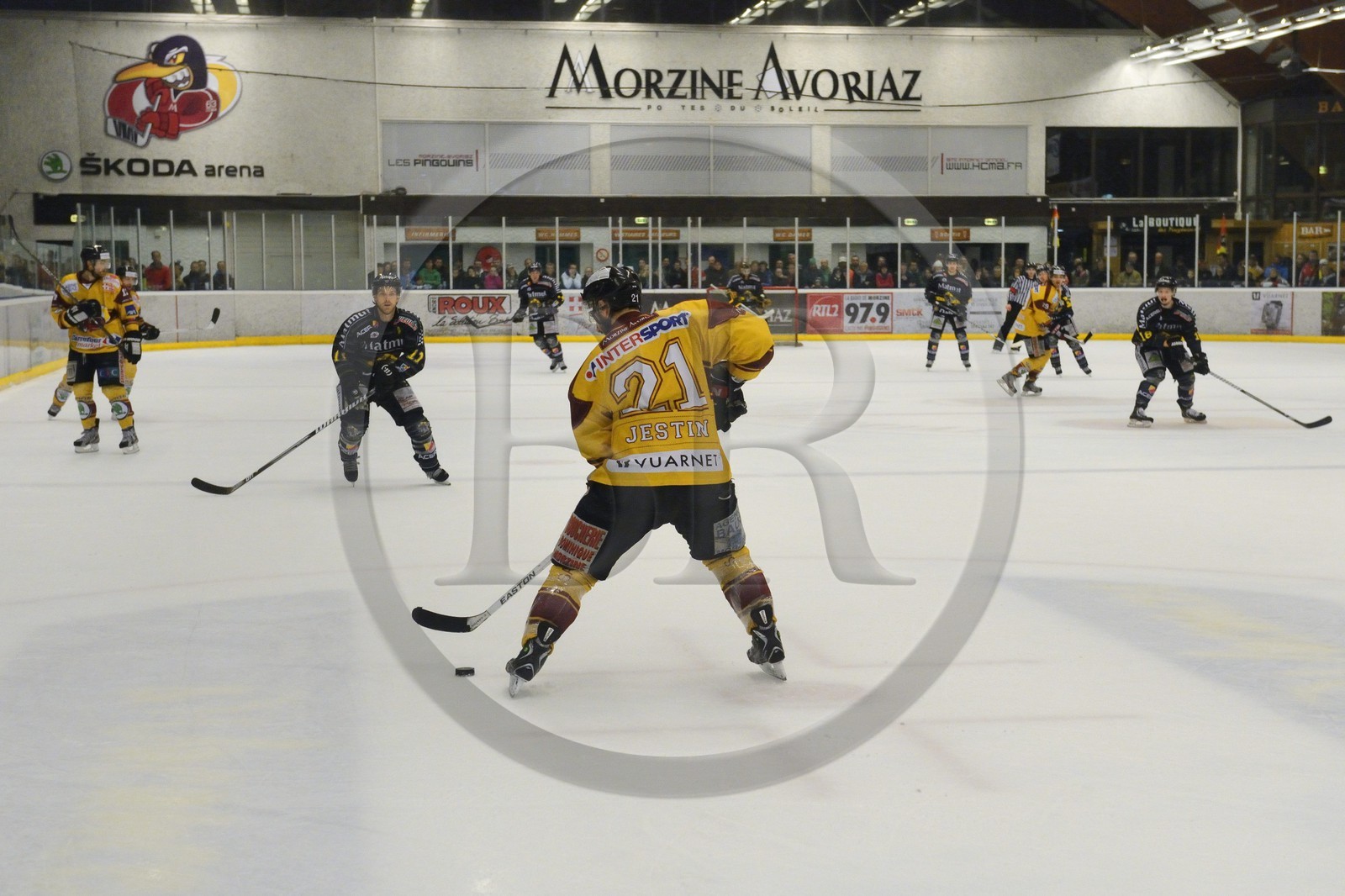 France, Haute-Savoie (74), Morzine, match de hockey sur glace du Hockey Club Morzine-Avoriaz appelé les Pingouins