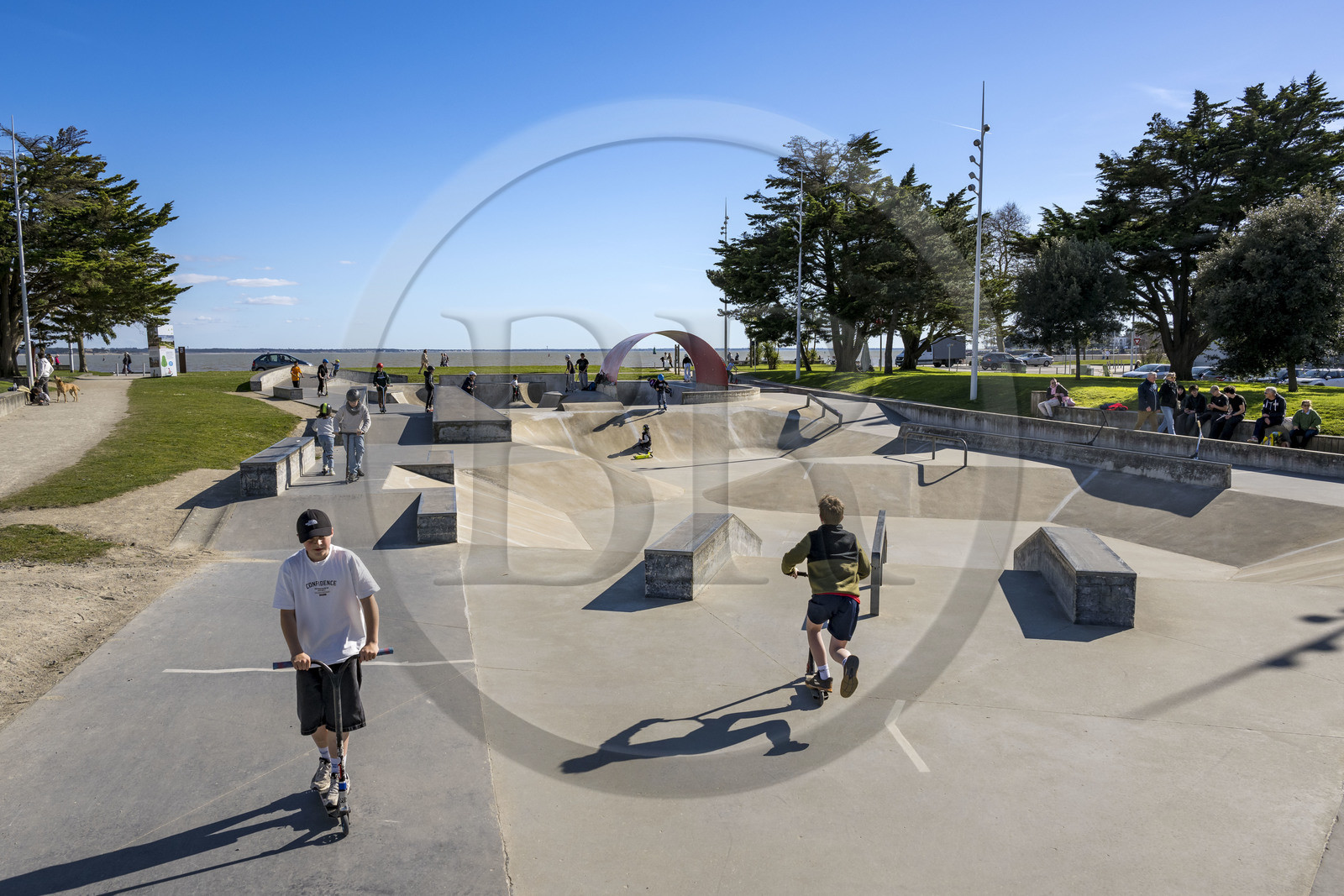 France, Loire-Atlantique (44), Saint-Nazaire, skatepark pour débutants boulevard Albert 1er en bordure du front de mer