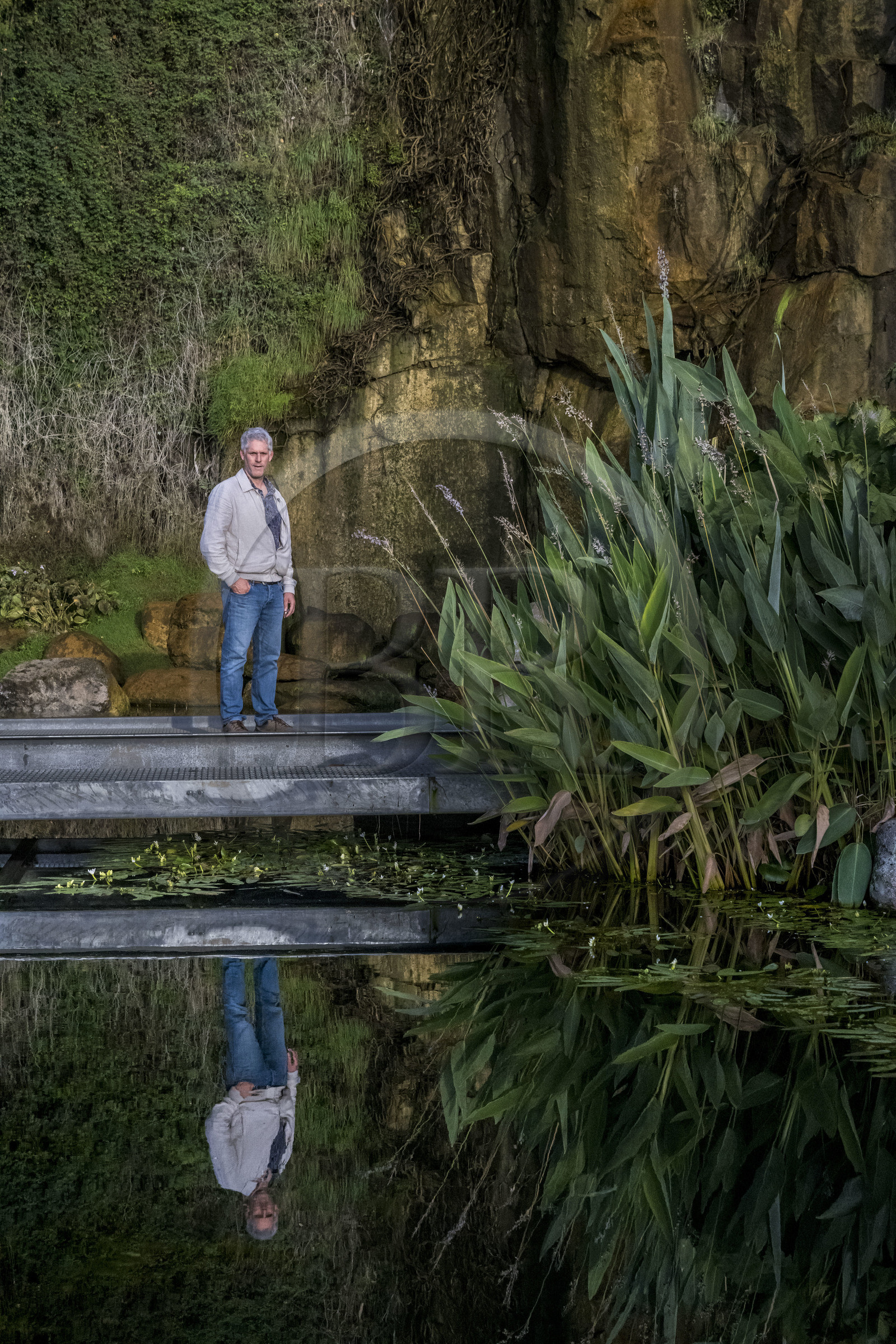 France, Loire-Atlantique (44), Nantes, quartier de Chantenay, le Jardin Extraordinaire, parc public situé dans l'ancienne Carrière de Miséry, Romaric Perrocheau chef des Espaces Verts de Nantes
