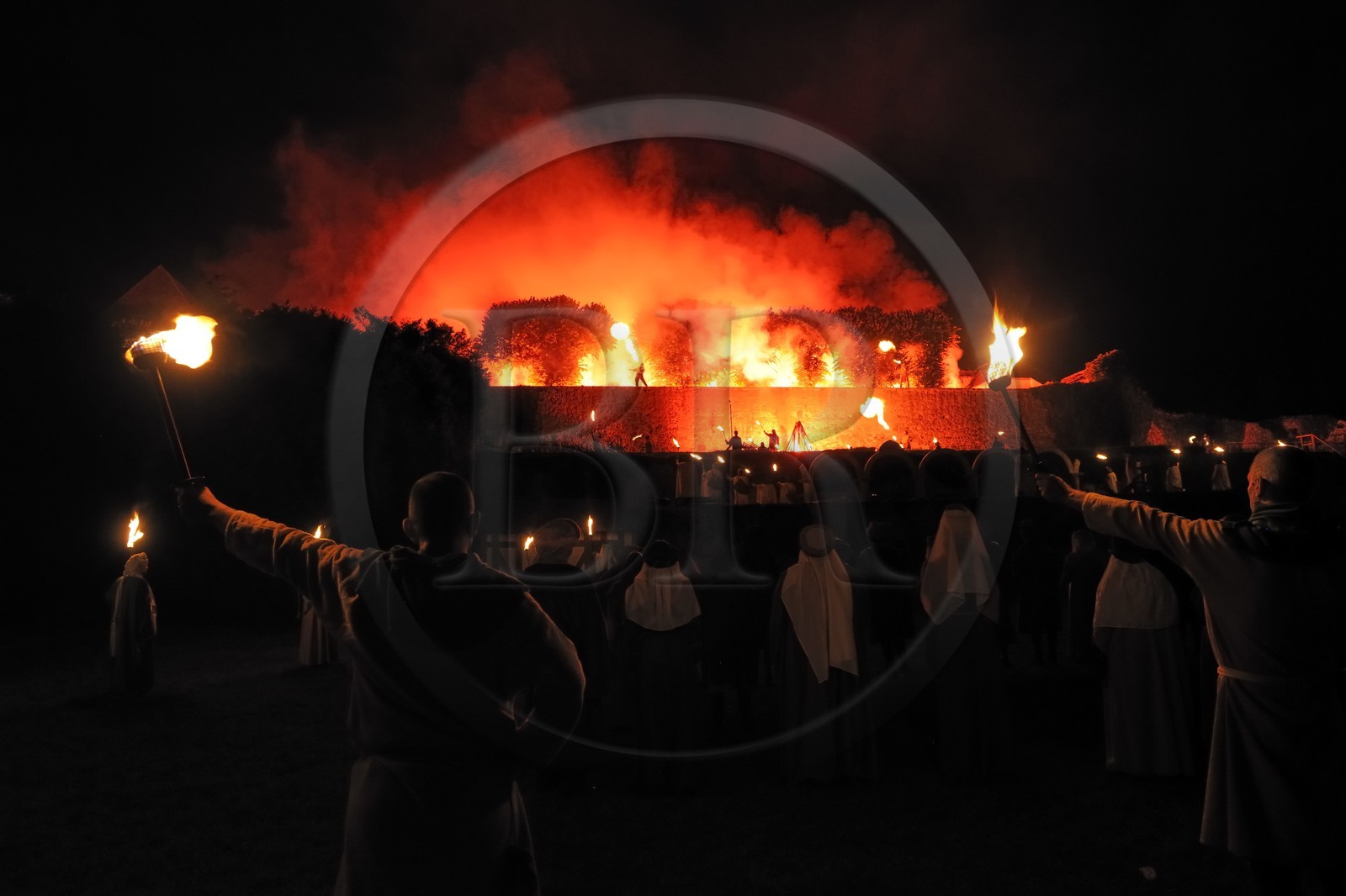 France, Seine et Marne (77), Les Médiévales de Provins, le Son et Lumière dans les jardins du couvent des Cordelières
