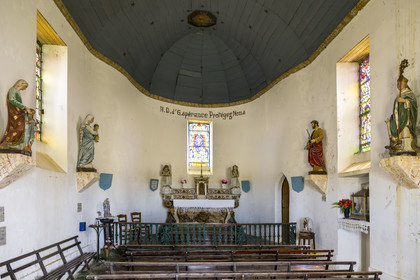 France, Finistère (29), Mer d'Iroise, Ile d'Ouessant, chapelle Notre-Dame de Bonne Espérance dans le village de Kerber