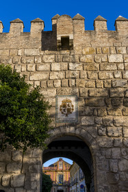 Spain, Andalusia, Seville, the Alcazar of Seville (Reales Alcazares de Sevilla), listed as World Heritage by UNESCO, the outer wall