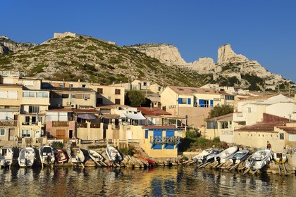 France, Bouches-du-Rhône (13), Parc national des Calanques, Les Goudes, port de pêche