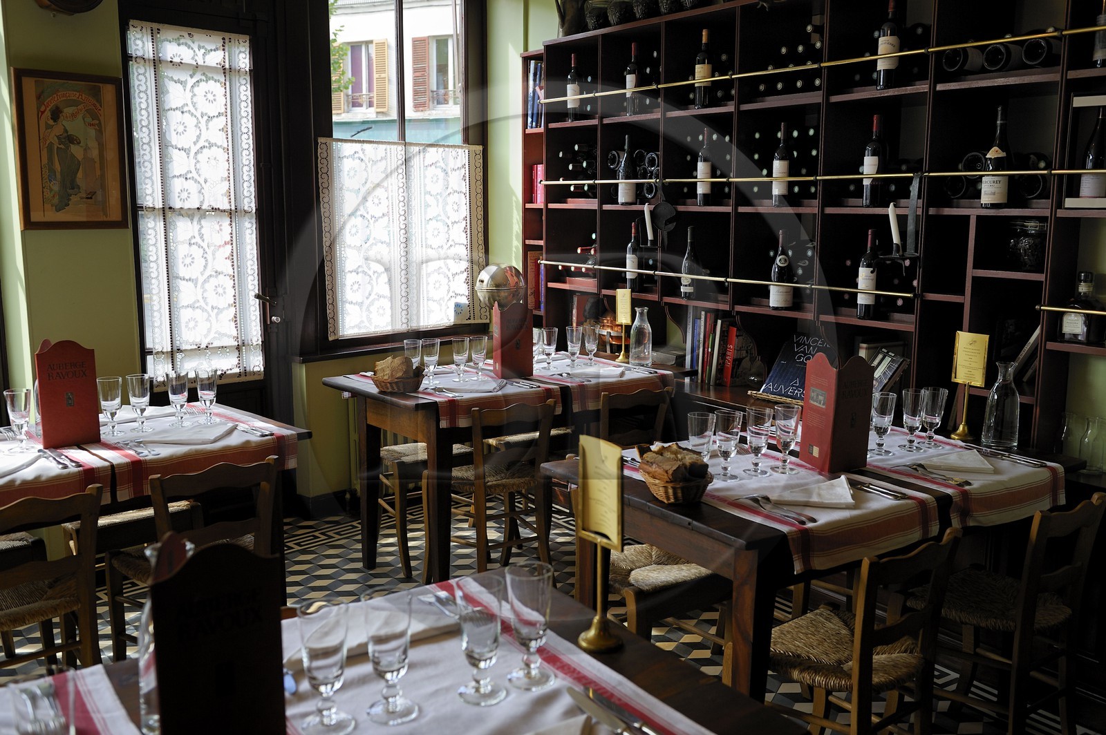 France, Val-d'Oise (95), parc naturel régional du Vexin français, Auvers-sur-Oise, auberge Ravoux où Van Gogh logea avant sa mort, la salle de restaurant du rez-de-chaussée