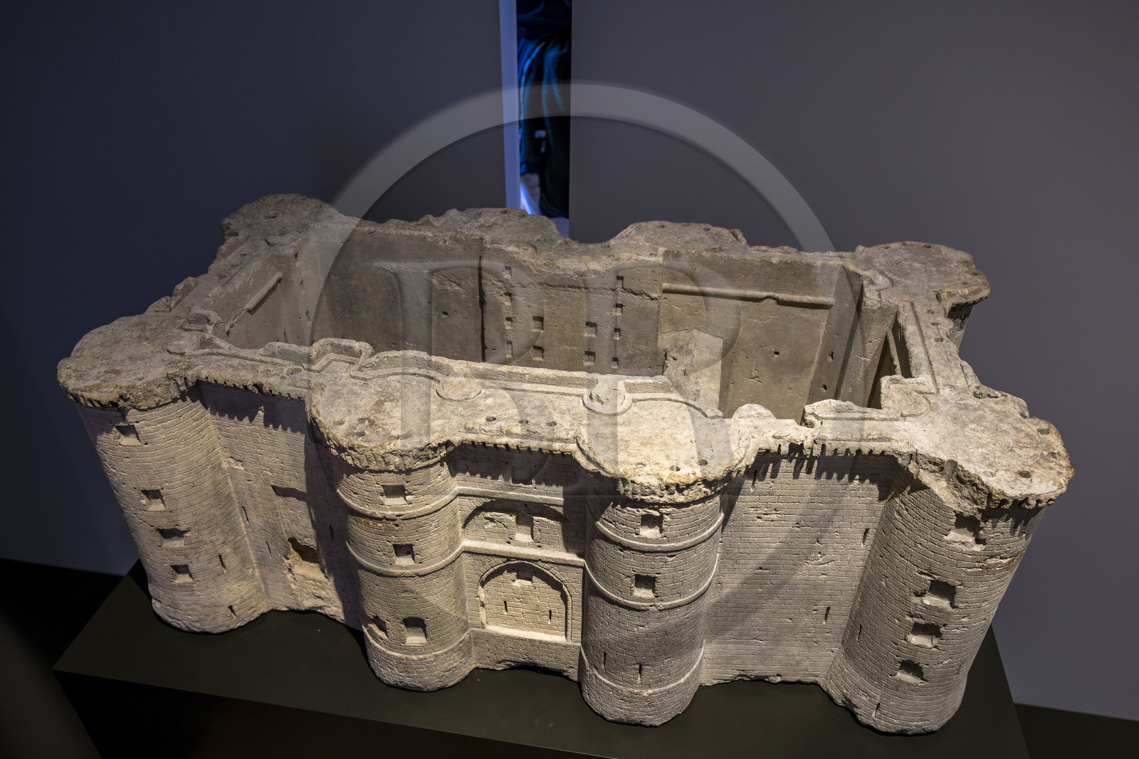 France, Paris, Marais district, Carnavalet Museum, model of the old Bastille prison carved from one of the stones of the fortress and manufactured in 83 copies