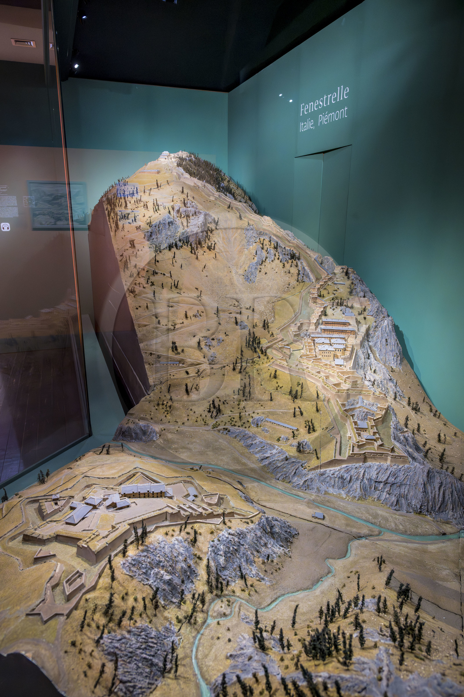 France, Paris, Hotel des Invalides, Army Museum, Musée des Plans-Reliefs (relief maps museum), model of Fenestrelle (Piedmont, Italy) made in 1757 at 1 400 scale