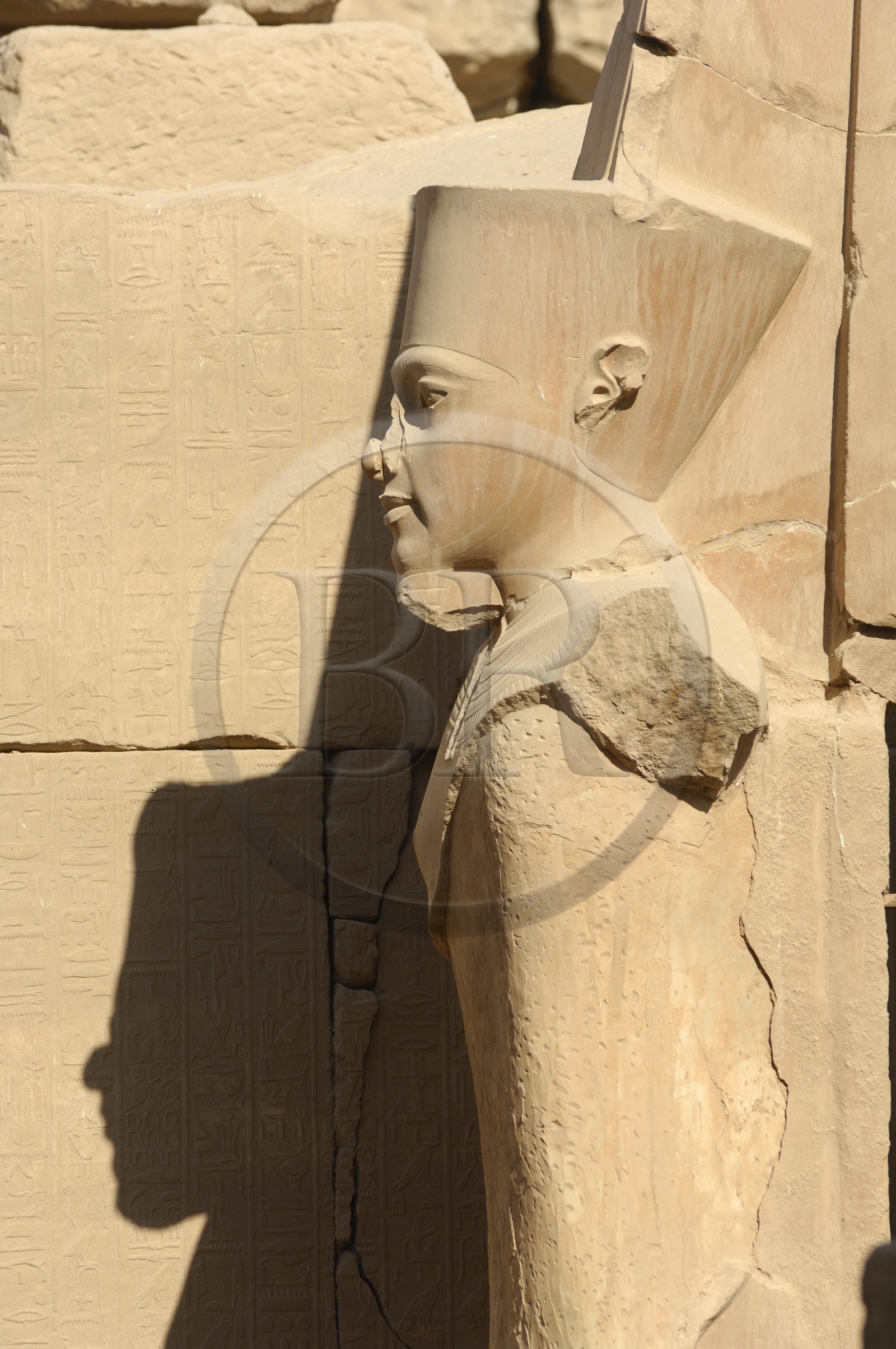Egypt, Upper Egypt, Nile Valley, Luxor, Karnak Temple listed as World Heritage by UNESCO, 6th pylon, statue of Tuthmosis III
