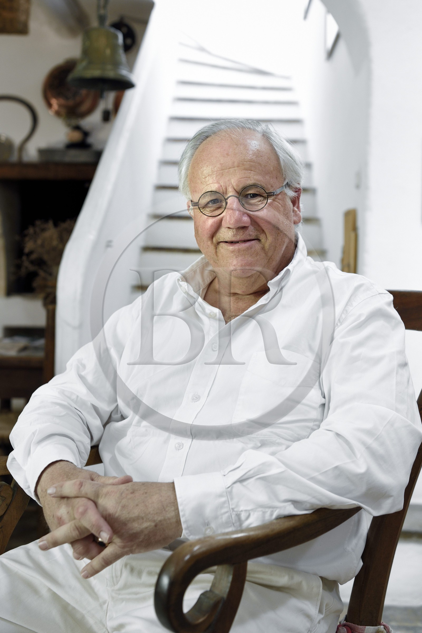 France, Bouches-du-Rhône (13), Les Saintes-Maries-de-la-Mer, le Mas Cacharel, Florian Colomb de Daunant dont le père a coécrit le film Crin Blanc