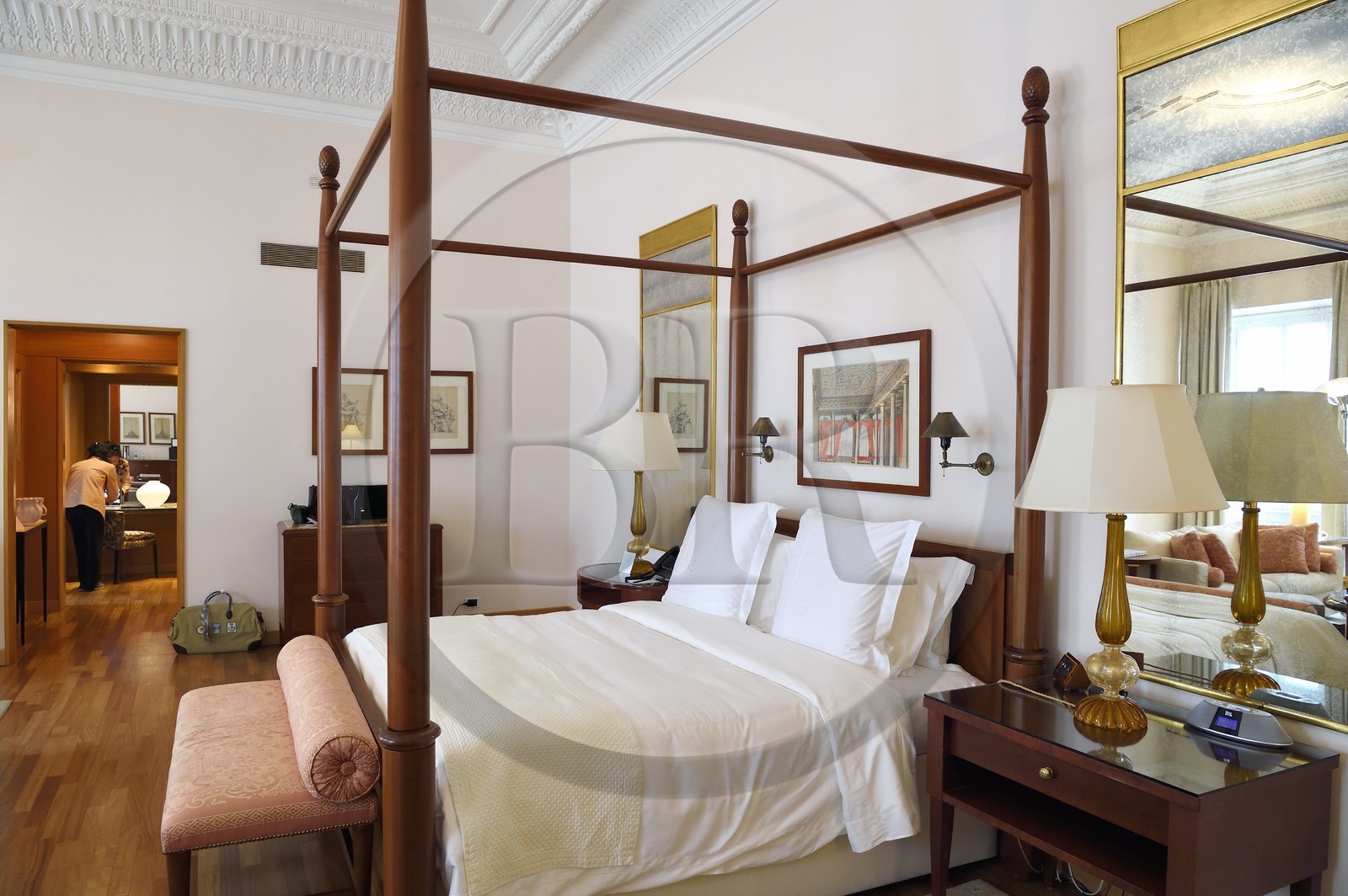 Italie, Lombardie, Milan, Quadrilatère de la Mode (Quadrilatero della moda), Four Seasons Hotel Milano, la suite Renaissance