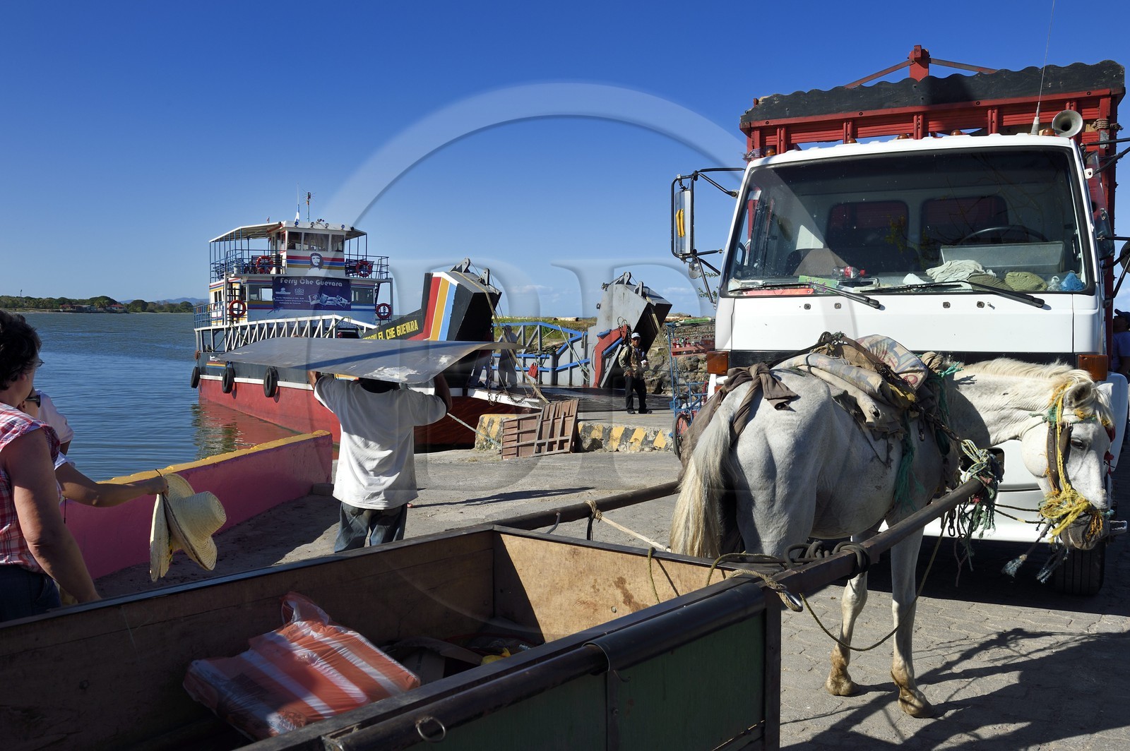 Nicaragua, port de San Jorge sur le lac Nicaragua, le ferry Che Guevara reliant San Jorge à Moyagalpa sur Ile d'Ometepe