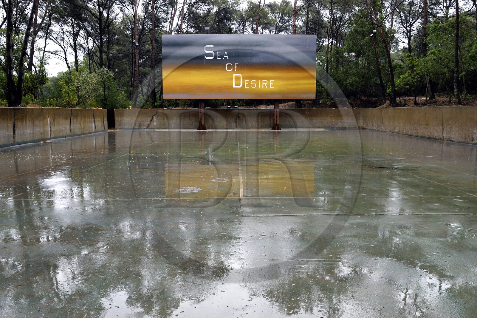 France, Var (83), Iles d'Hyères, parc national de Port Cros, Ile de Porquerolles, la Fondation Carmignac, sea of Desire de Ed Ruscha