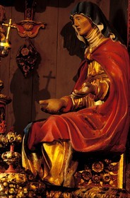 France, Finistère (29), retable du 17ème siècle église de Commana