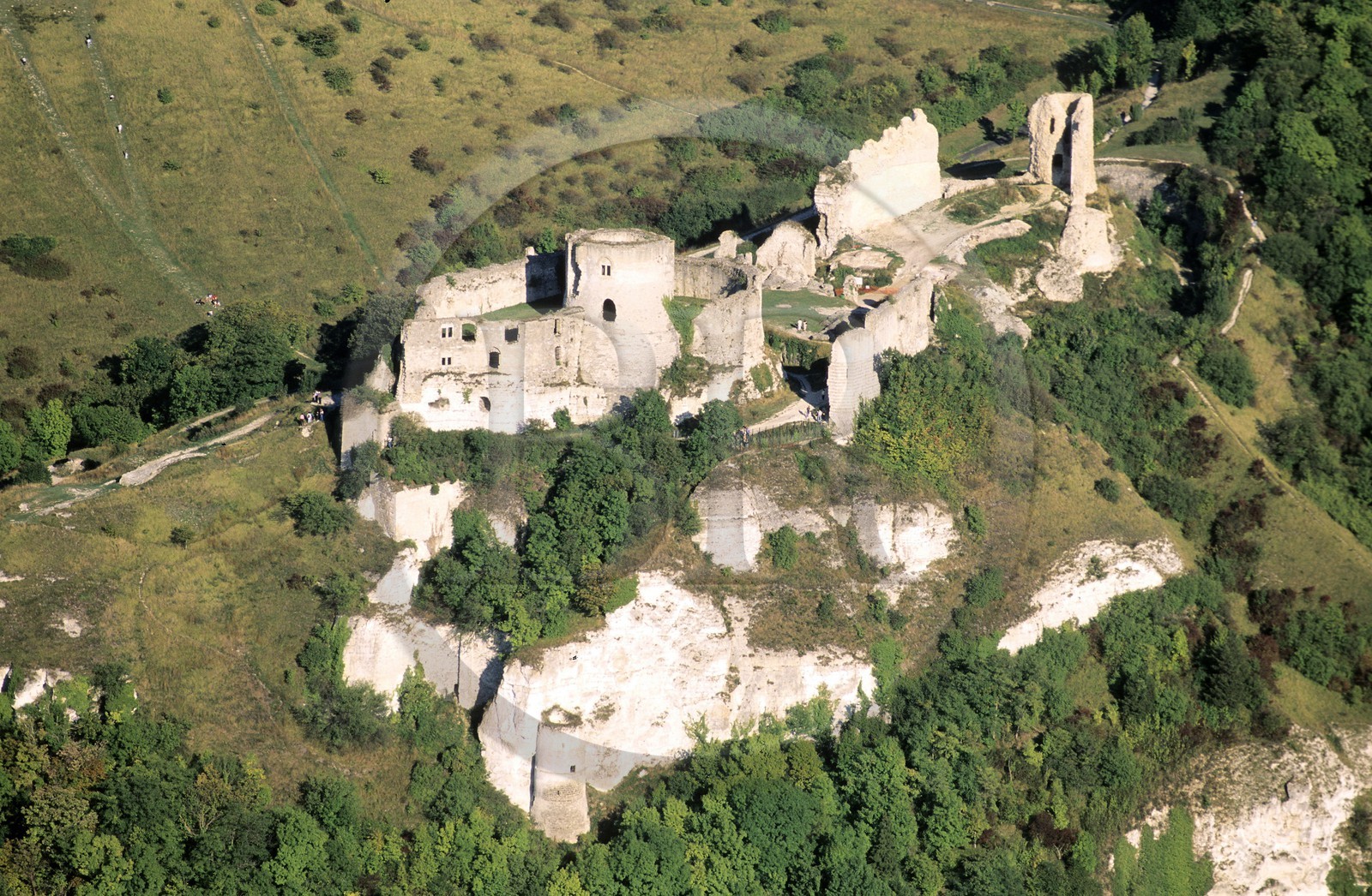 France, Eure (27), les Andelys, forteresse de Château-Gaillard (vue aérienne)