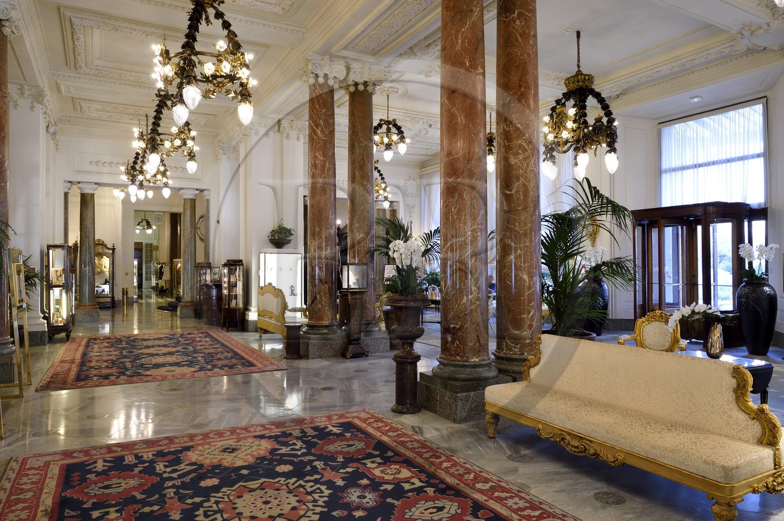France, Pyrénées-Atlantiques (64), Pays-Basque, Biarritz, Hotel du Palais, le grand hall