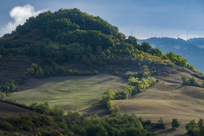 France, Aveyron, Grands-Causses Regional Nature Park, Saint Affrique, landscape northwest of Roquefort towards Tiergues