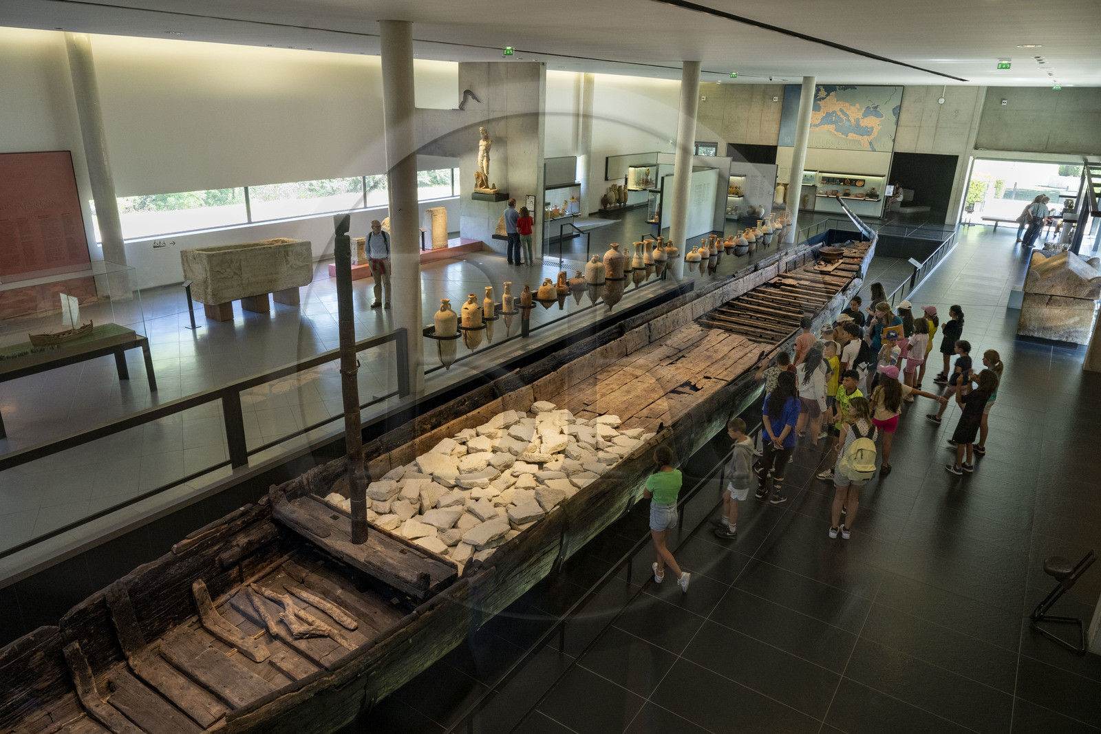 France, Bouches du Rhone, Arles, musée départemental Arles antique, barge called Arles-Rhone 3 dating from the 1st century and discovered in 2004 in the Rhone in Arles
