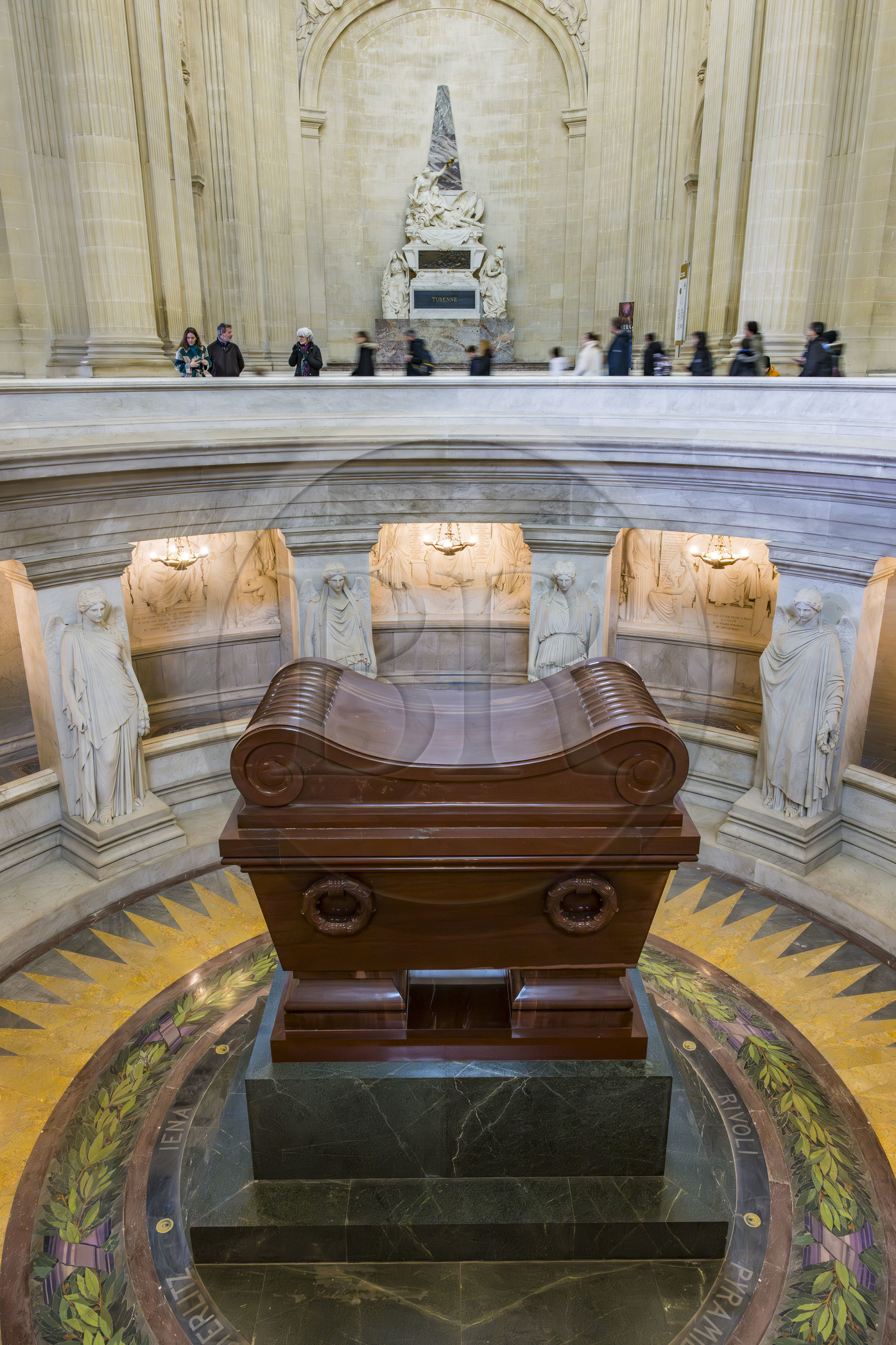 France, Paris, Hotel des Invalides, Army Museum, the Saint-Louis-des-Invalides Cathedral, the military pantheon, the tomb of Napoleon I in red quartzite