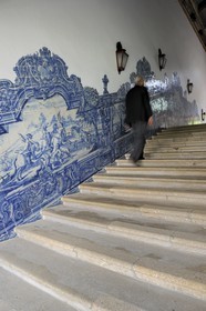 Portugal, Minho region, Guimaraes, Pousada de Santa Marinha da Costa, azulejos