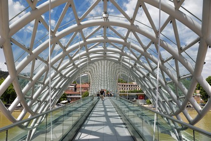 Georgia, Tbilisi, Old City, Mtkvari river, Peace Bridge