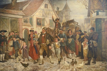 France, Haut-Rhin (68), Mulhouse, Musée des Beaux-Arts, L'Exode (1872) de Louis-Frederic Schutzenberger représentant l'exode des alsaciens après l'annexion de 1870