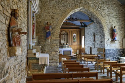 France, Finistere, Iroise Sea, Parc Naturel Regional d'Armorique (Armorica Regional Natural Park), Presqu'ile de Crozon, Landevennec Church