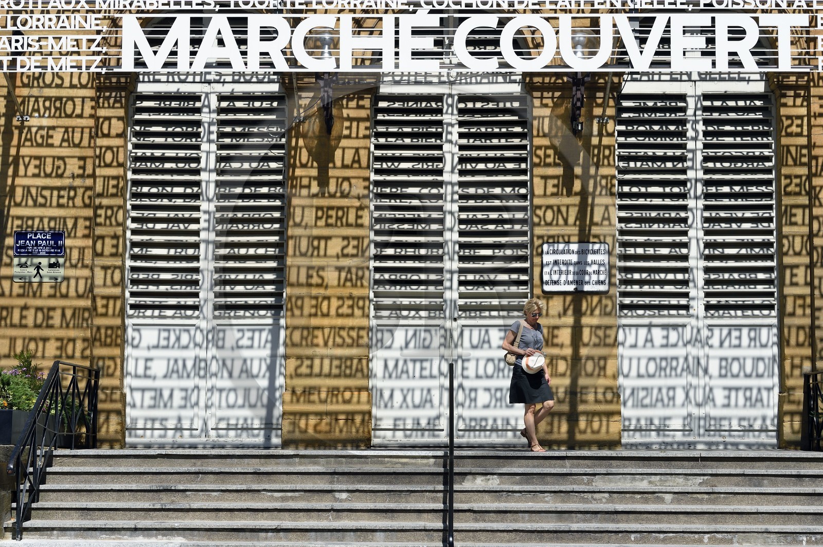 France, Moselle, Metz, the covered market, market hall located right at the edge of the Cathedral
